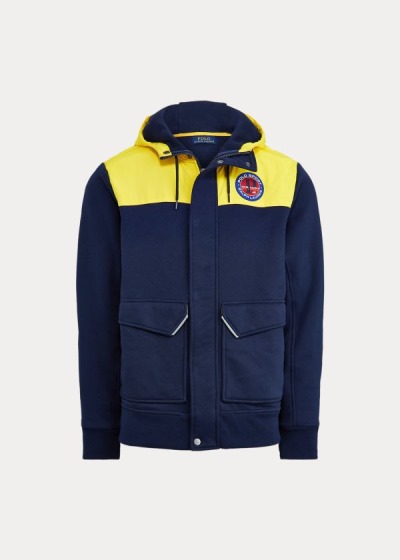 Chaquetas Polo Ralph Lauren Hombre Amarillos / Azul Marino - Fleece Hybrid - BYOTA1750